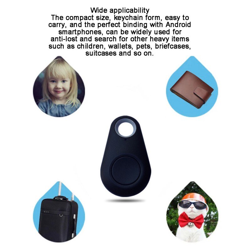 Mini dispositivo de seguimiento remoto antipérdida portátil con alarma Bluetooth para niños y mascotas, bolso de cartera, teléfono, buscador de llaves, caja de seguimiento para IOS y Android