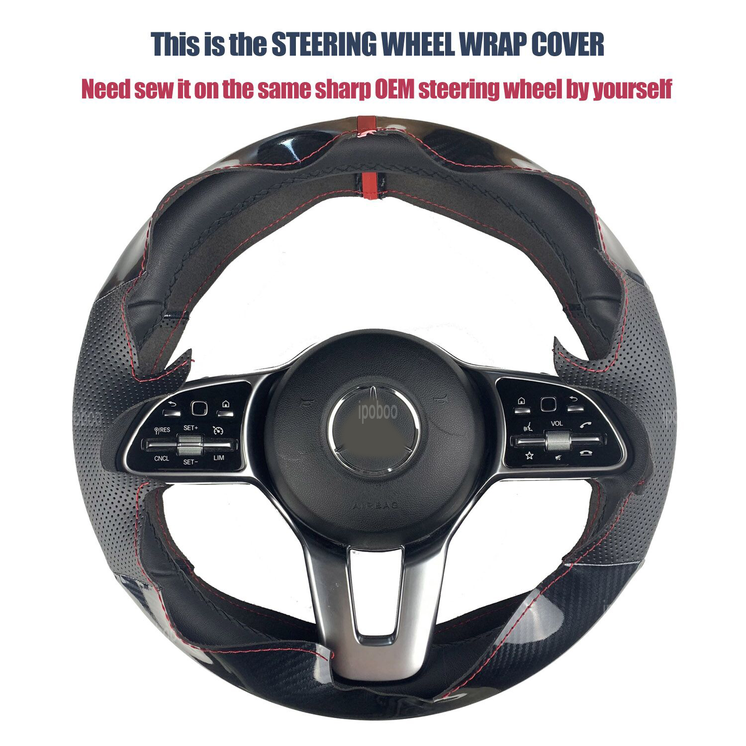 Protector de volante para Tesla Model 3 Highland 2024, cubierta protectora de cuero perforado negro para volante