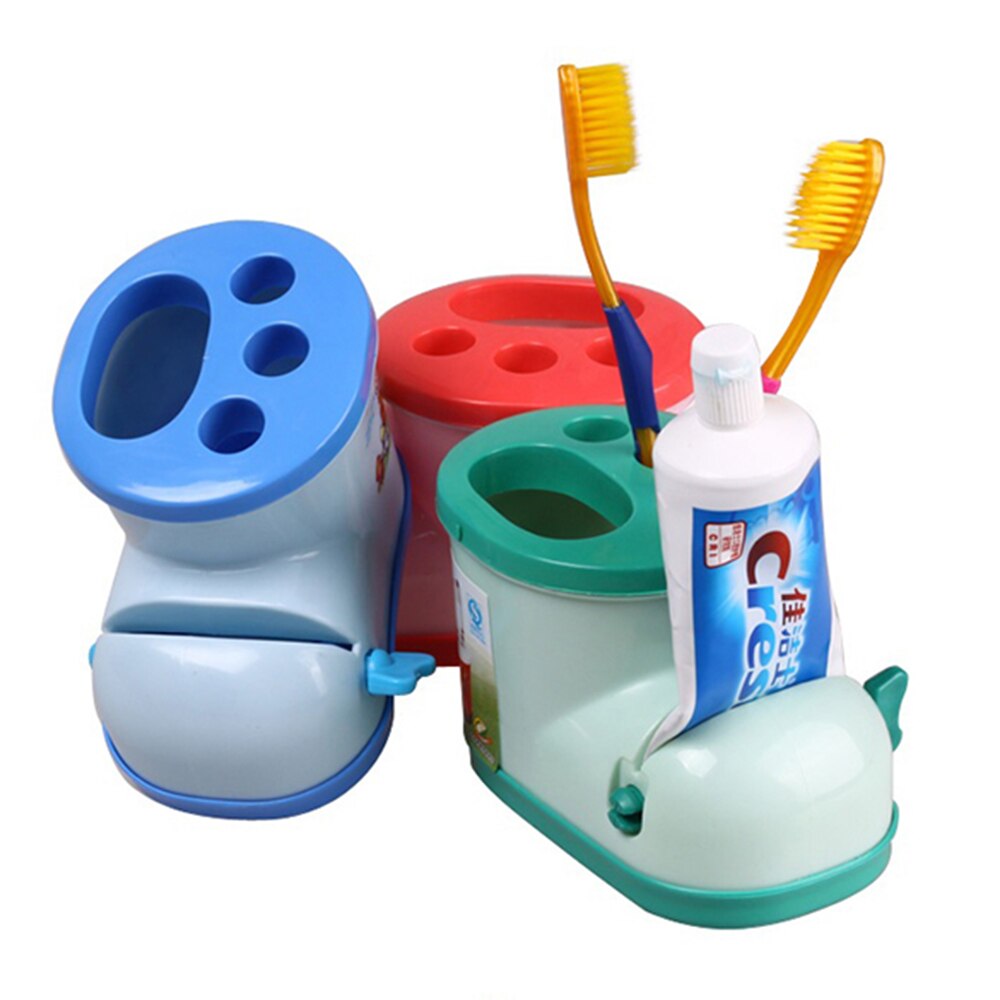 Cute Boots Toothbrush Holder with Toothpaste Squeezer Practical Bathroom Ultraviolet Sterilizer Automatic Toothpaste Dispenser