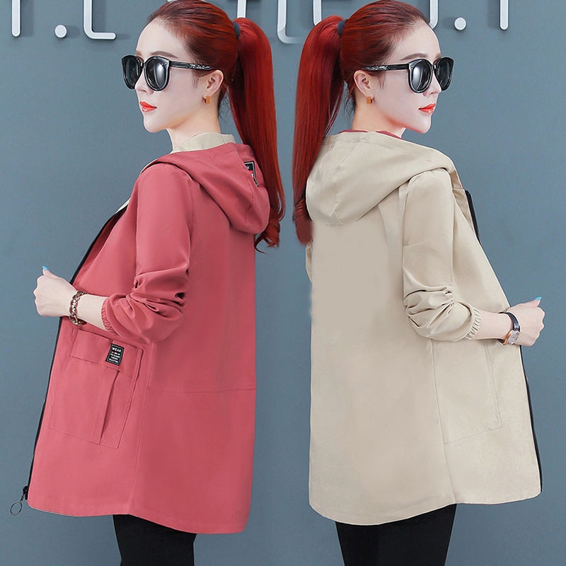2022 Spring Autumn Women Jacket Streetwear Hooded Coat Zippers Jackets Windbreakers Female Causal Outerwear 4XL