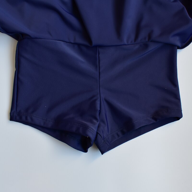 Girls Teenager Swimwear One Piece Swimsuit Dress Skirt Long Sleeve Solid Sport Bathing Suit 10-16 Years Big Girl Swimming Wear