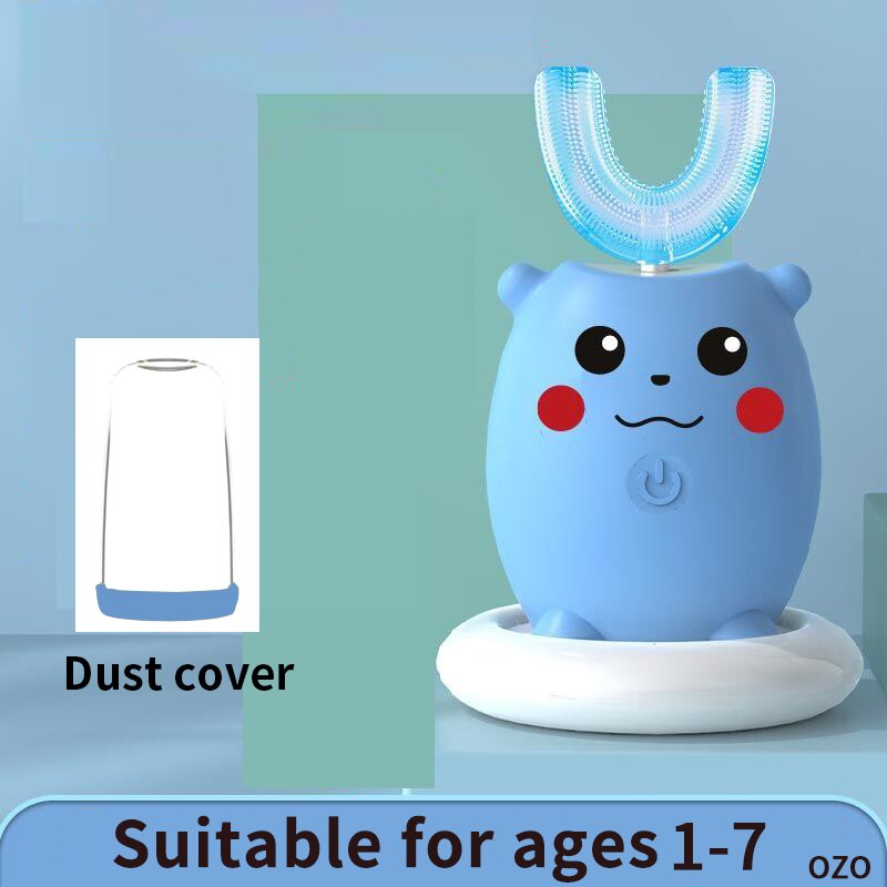 Smart Sonic Electric Toothbrush Kids Silicone Automatic Ultrasonic Tooth Brush Children Blue Light Teeth Brush 360 U XaoMi Home: blue 1-9 A