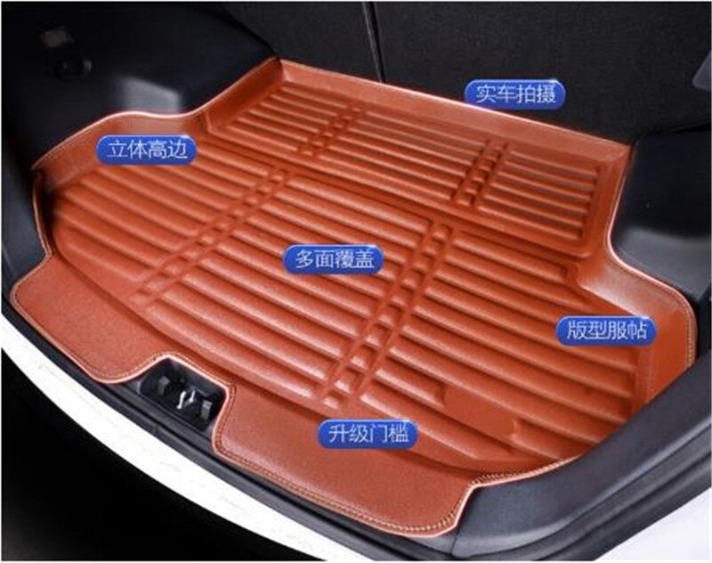 Voor peugeot auto-styling auto achterbakbekleding kofferbak bagagemat bak vloer tapijt modderpad beschermer