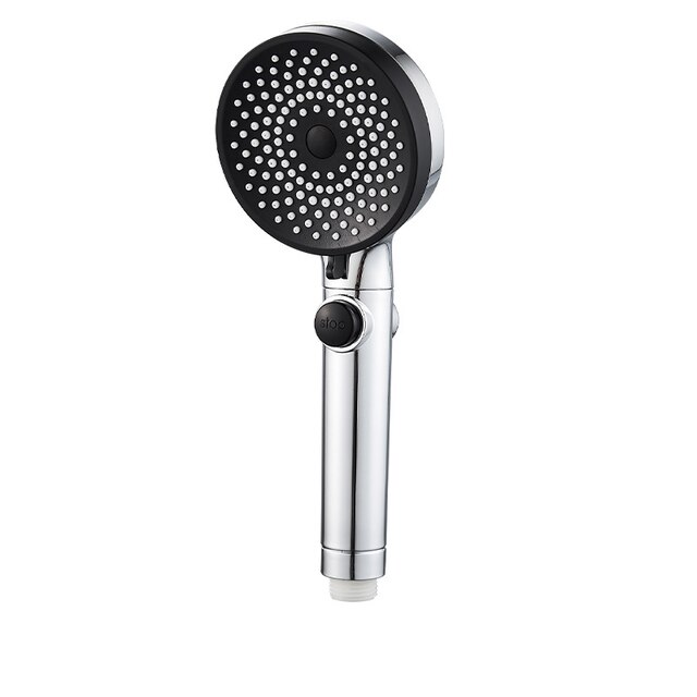 alcachofa ducha estrellado de 3 modos ajustable de alcachofa ducha alta presion con una tecla de parada de agua ​ahorra agua cabezal ducha lluvia accesorios baño: Black and Silver