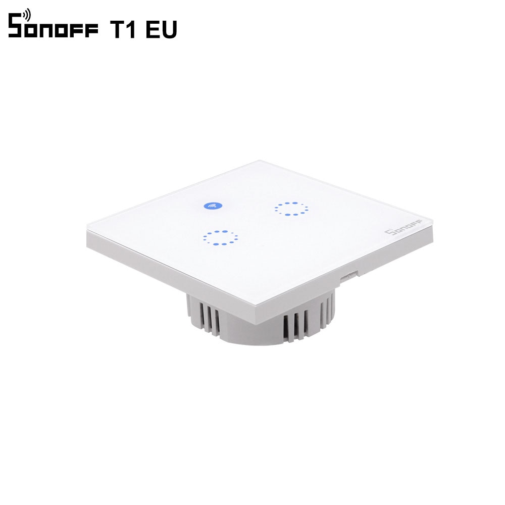 Sonoff T1 Smart Wifi Wall Touch EU Light Switch 1 Gang 2 Gang Touch/WiFi/433 RF/APP Remote Smart Home Controller Work with Alexa