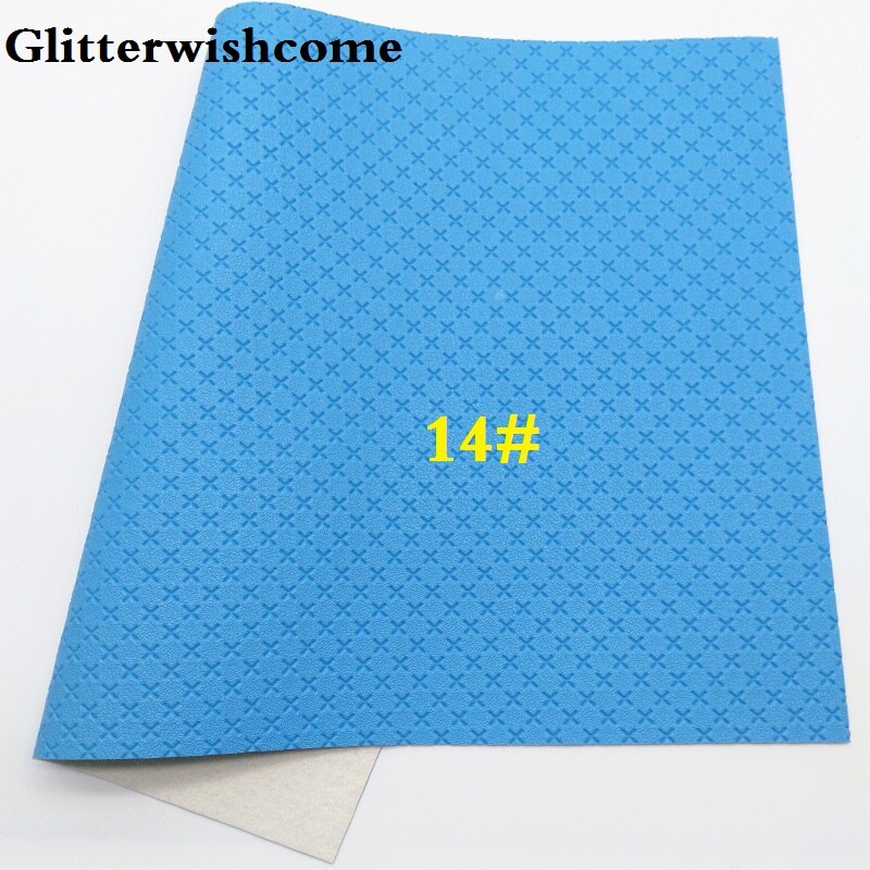 Glitterwishcome 21X29CM A4 Size Vinyl For Bows Embossed Cross Leather fabric Vinyl for Bows, GM5001A: 14