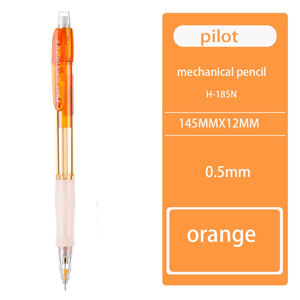 Japan PILOT H-185N mechanical pencil color transparent rod 0.5mm retractable mechanical pencil for students: orange