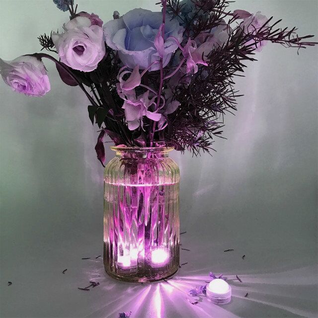 Dompelpompen Led-verlichting Warm Wit 3LED 3 cm Mini Waterdichte LED Thee licht met Afstandsbediening voor Vazen Vijver Tub Pool Bloemen Lantaarns