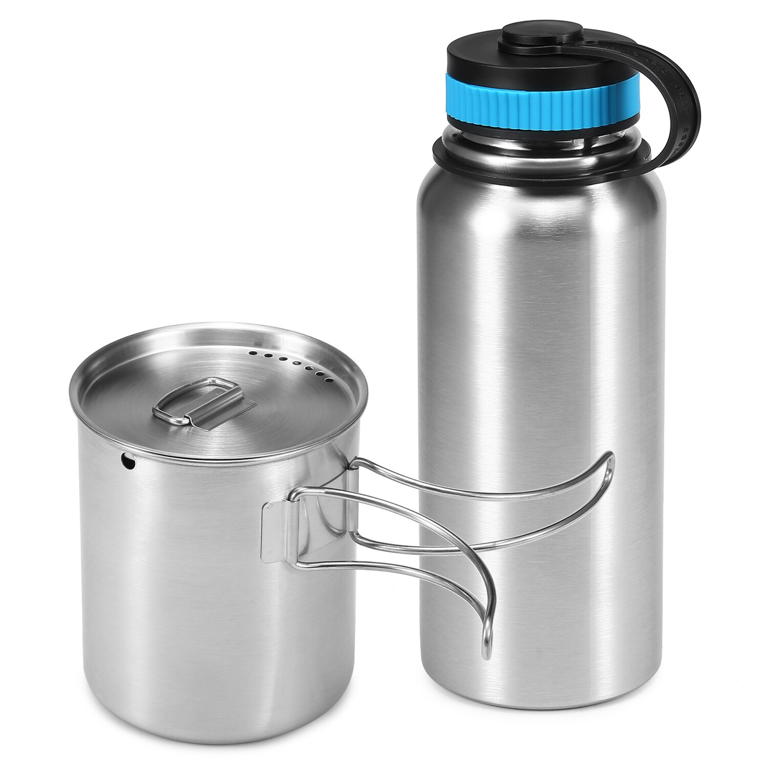1000ml Vacuum Insulated Water Bottle 700ml Water Cup Camping Mug Hanging Pot for Tableware Outdoor Camping Hiking Picnic