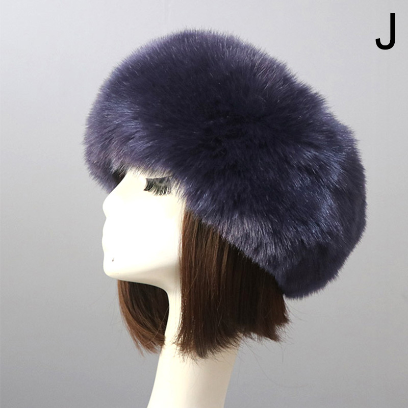 Kobiety futrzane czapki grube futrzane ciepłe sztuczne futro z lisa kapelusz jesień zima rosyjski gruby Bomber odkryty Earwarmer Ski pusty cylinder czapki: J