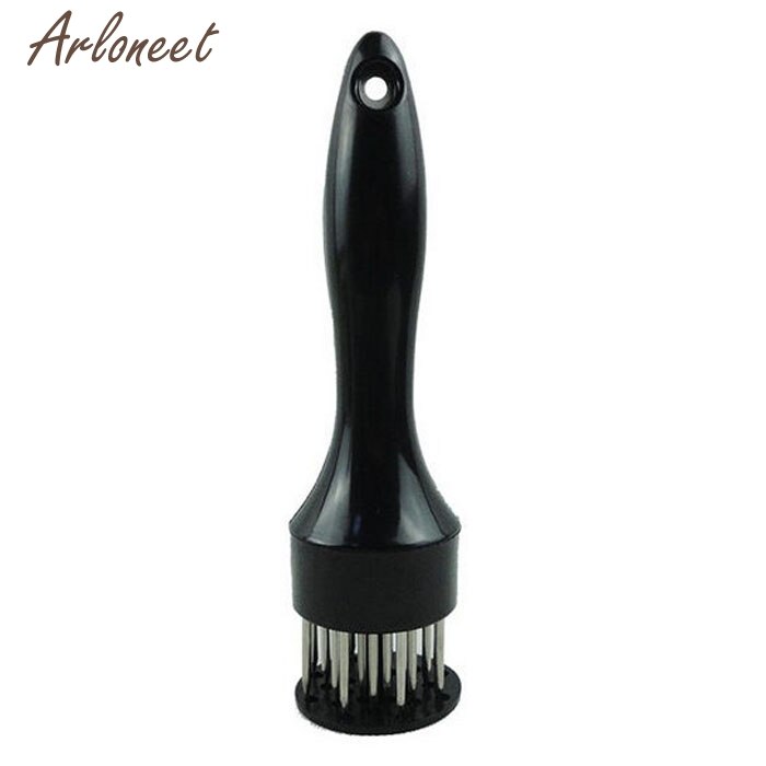Ablandador de carne con aguja de acero inoxidable para bistec, tendedero de cerdo, aguja para carne suelta, herramientas de comida rápida para bebés: Black