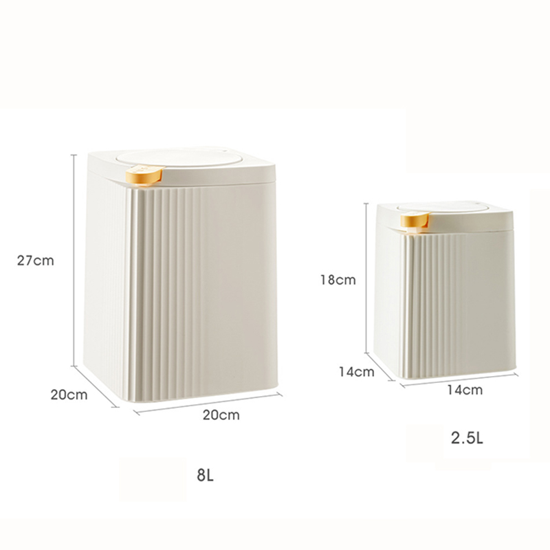 2.5/8L Garbage Bin Trash Can with Lid Double Barrel Kitchen Garbage Basket Bathroom Home Waste Bins Wastebins Paper Basket Cube
