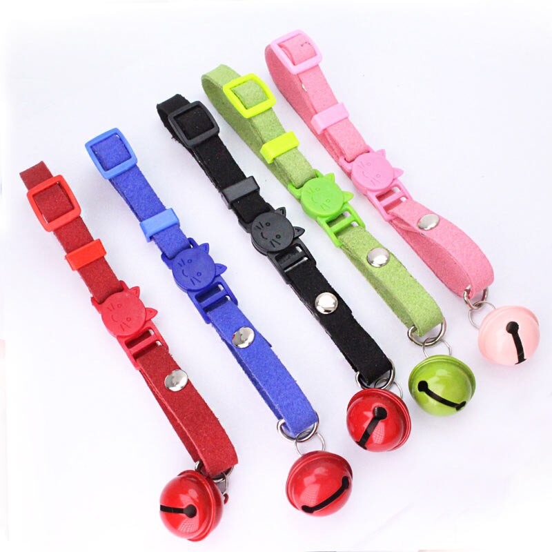 Nylon Bell Cat collar Small Pet Cat Collier Chain Kitten Neck Strap for Teddy Chihuahua Kitten Soft Korean Velvet safety