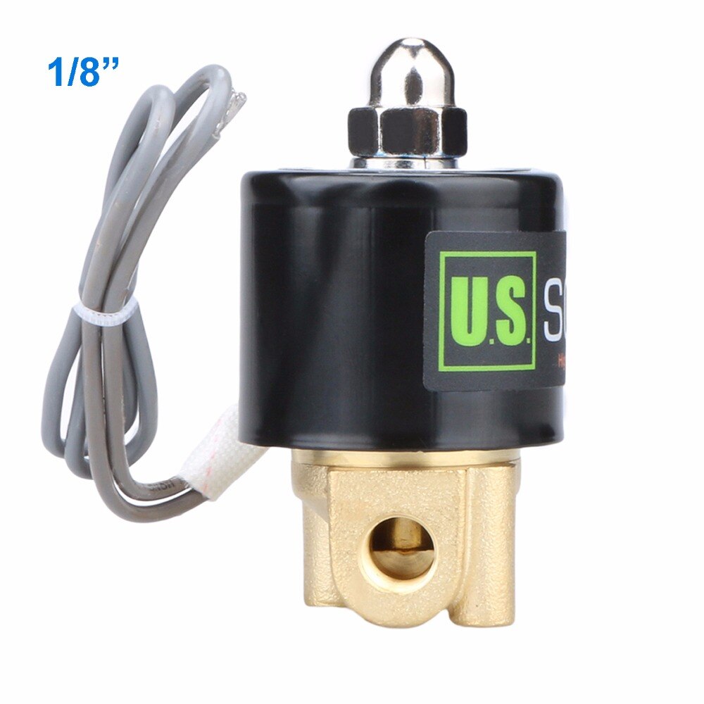 AMERIKAANSE Solid 3/8 ", 1/4", 1/8 "Messing Elektrische Magneetventiel 24 V 12 V DC 24 V 110 V 220 V AC, normaal Gesloten, Water Lucht Olie