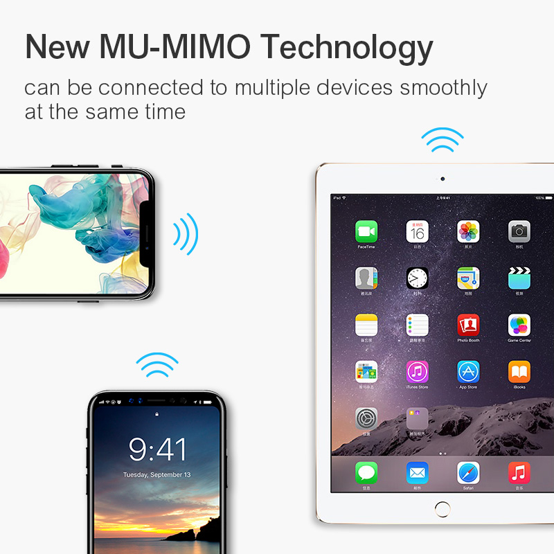 Router bezprzewodowy Tenda AC7 High-Speed Dual-Band WiFi 1200M z 5 antenami, router sieciowy 5G WiFi do domu