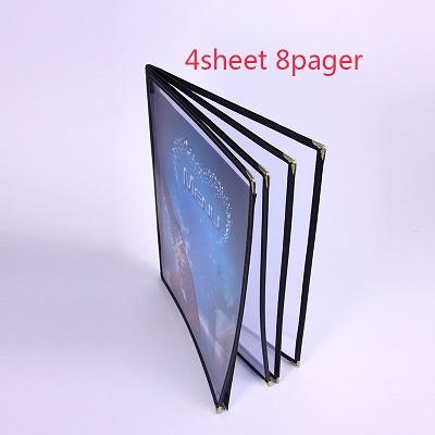 Restaurant Transparent Menu Cover Folder For A4 Panel Menu Holder Hotel Cafes Bar Menu Holder Black: 4 sheets