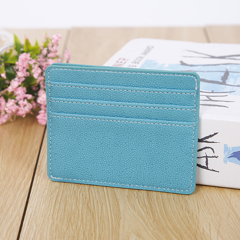 1pc Card Holder Slim Bank Credit Card ID Cards Coin Pouch Case Bag Wallet Organizer Women Men Thin Business Card Wallet: lake blue