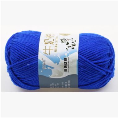 Retail 25g/ball Colorful Combed Soft Baby Milk Cotton Yarn Fiber Velvet Yarn Hand Knitting Wool Crochet Yarn DIY Sweater: blue