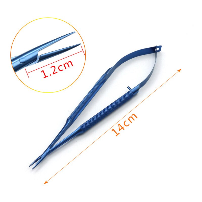 Micro schaar roestvrij staal titanium legering chirurgisch fijne instrumenten straight puntige tip 12 14 16 18 cm: L