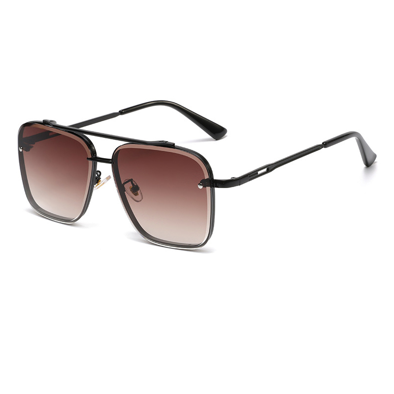 Gafas de sol de color degradado Gafas de sol con montura metálica grande para hombre Protección UV400 para mujer: Naranja