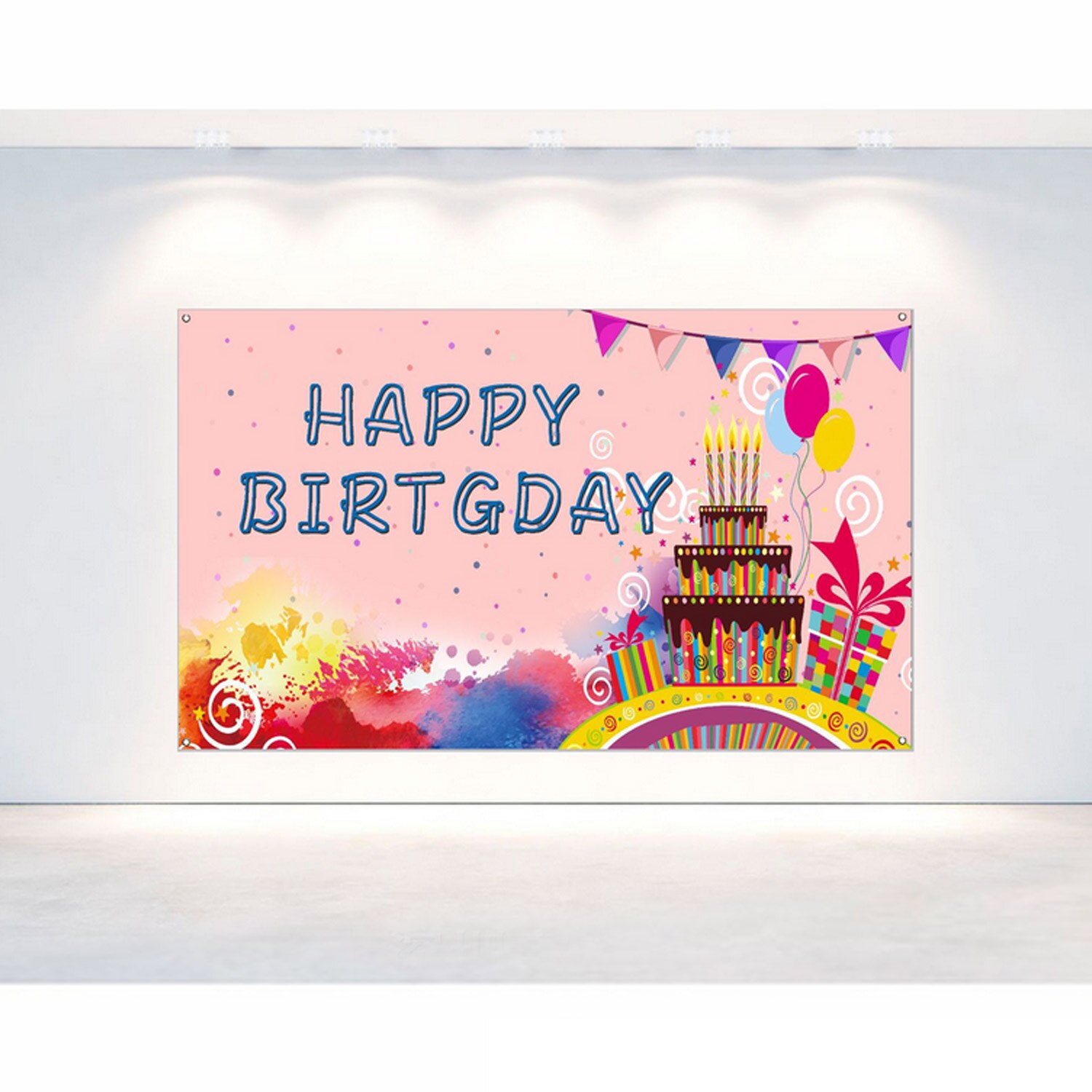 Verjaardag Achtergrond Banner Photo Booth Props Party Decoraties Met 4 Metalen Gaten Voor Kinderen Volwassenen Verjaardagslevering