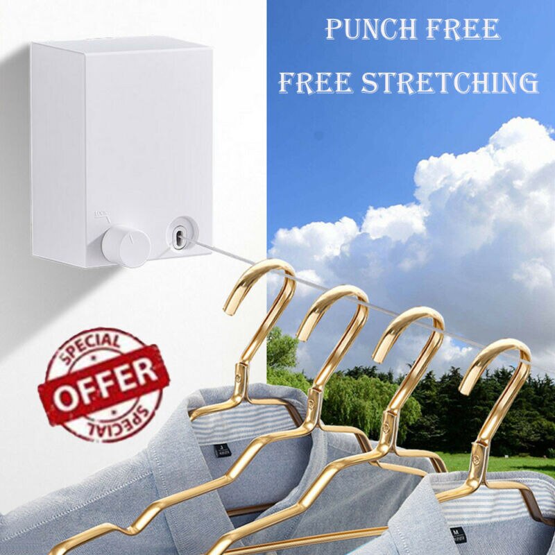 Indoor Outdoor Waslijn Onzichtbare Intrekbare Gratis Ponsen Muur Opknoping Balkon Badkamer Krimpen Droogrek Touw