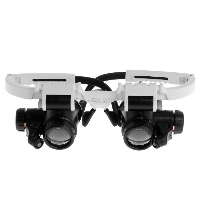 Hoofdband Bril Vergrootglas Vergrootglas Met Led-verlichting 8X 15X 23X Verlicht Vergrootglas Loupe Horloge Reparatie Lamp