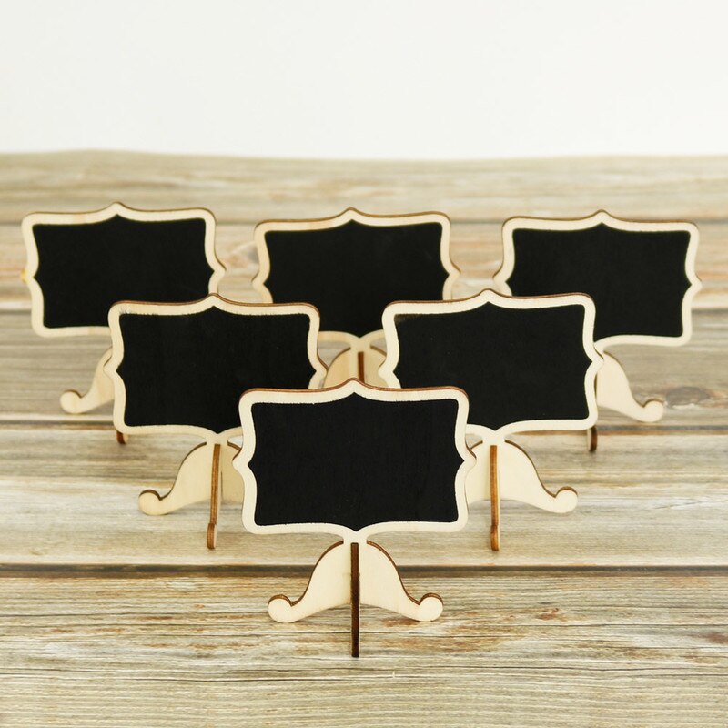 5pcs Mini Wooden Blackboard Stand Chalkboard Label Message Writing Notice Board Table Number Boards Office School Supplies