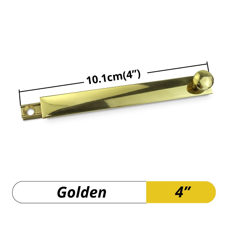 Brass Door Latch Lock Schuifslot Security Sliding Lock Flush Slide Bolt Gate Hook Loquet Porte Coulissante Targette Verrou: 10.1cm Solid Brass