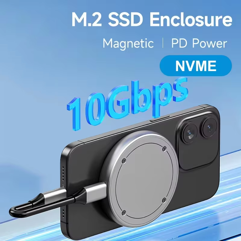 Magnetyczna obudowa 8-IN-1 2230 M.2 NVMe SSD 10 Gb/s Obudowa USB C 3.2 Gen2 do NVMe PCI-E 100 W Ładowarka do iPhone15 Pro MacBook: WHITE