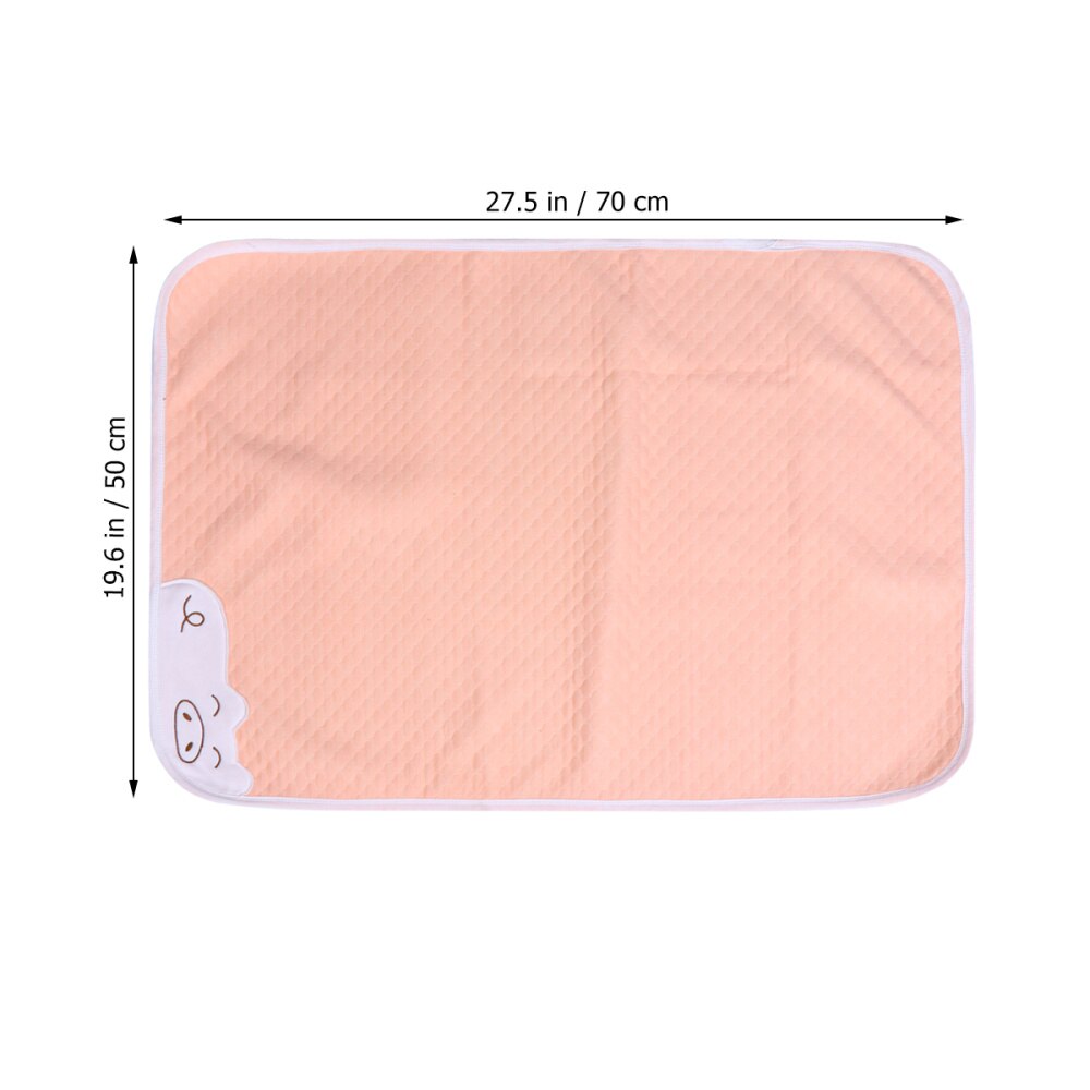 1pc bomullsfilmsdynor mycket absorberande madrassdyna andningsbar vattentät blöja för bebisar barn 50 x 70cm( rosa bambufibrer baktill
