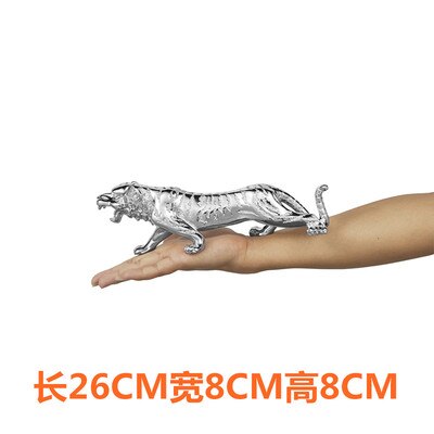 Goud En Zilver Tijger Hars Woondecoratie Woonkamer Decoratie Hoge-end: Silver Tiger 26 CM