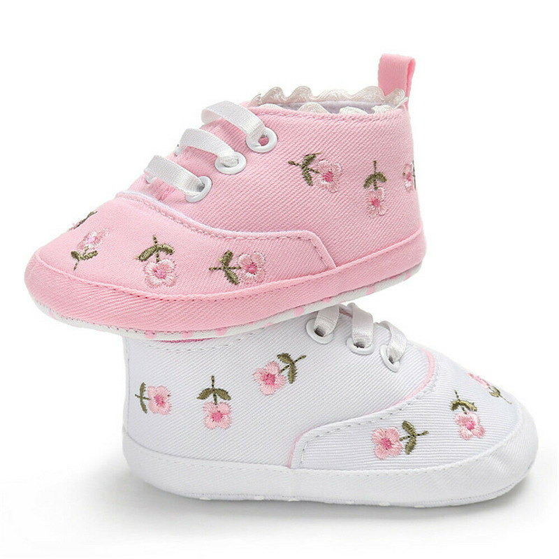 0-18M Baby Shoes Baby Girl Embroidery Flower Soft Sole Crib Shoes Toddler Summer Princess First Walkers Kid Causal Shoes