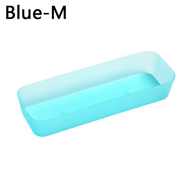 Storage Drawers Plastic Storage Organizer Drawers For Makeup Clothes Tableware Organizer Box Kitchen Desktop Organizer: Blue-M