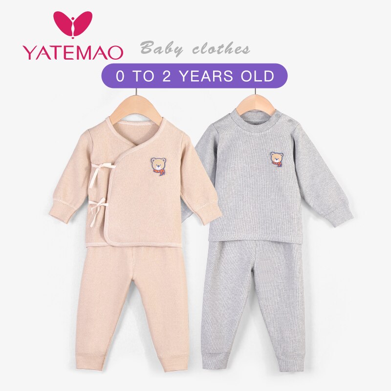 YATEMAO 2PCS/set Spring Fall Baby Clothes Newborn baby Clothing for Girls boys 0-12M