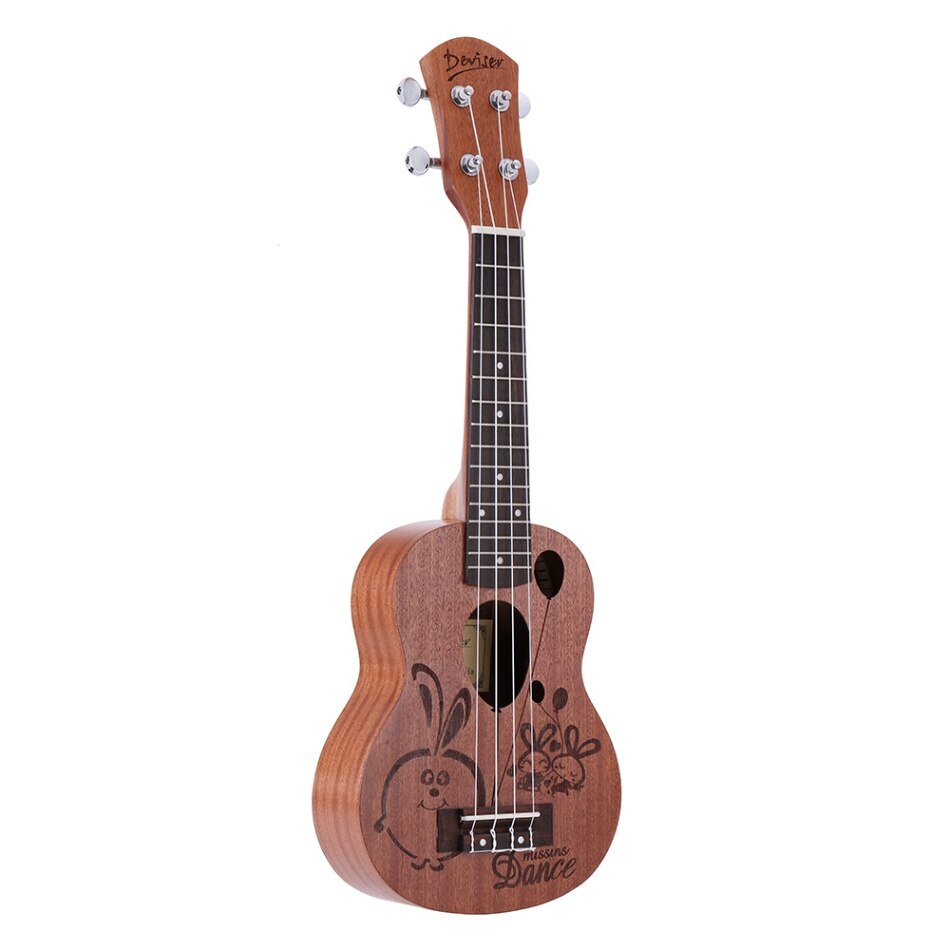 ammoon 21&quot; Ukulele Sapele Acoustic Ukulele 15 Fret 4 Strings Stringed Musical Instrument 19 Styles for Option: Style 17