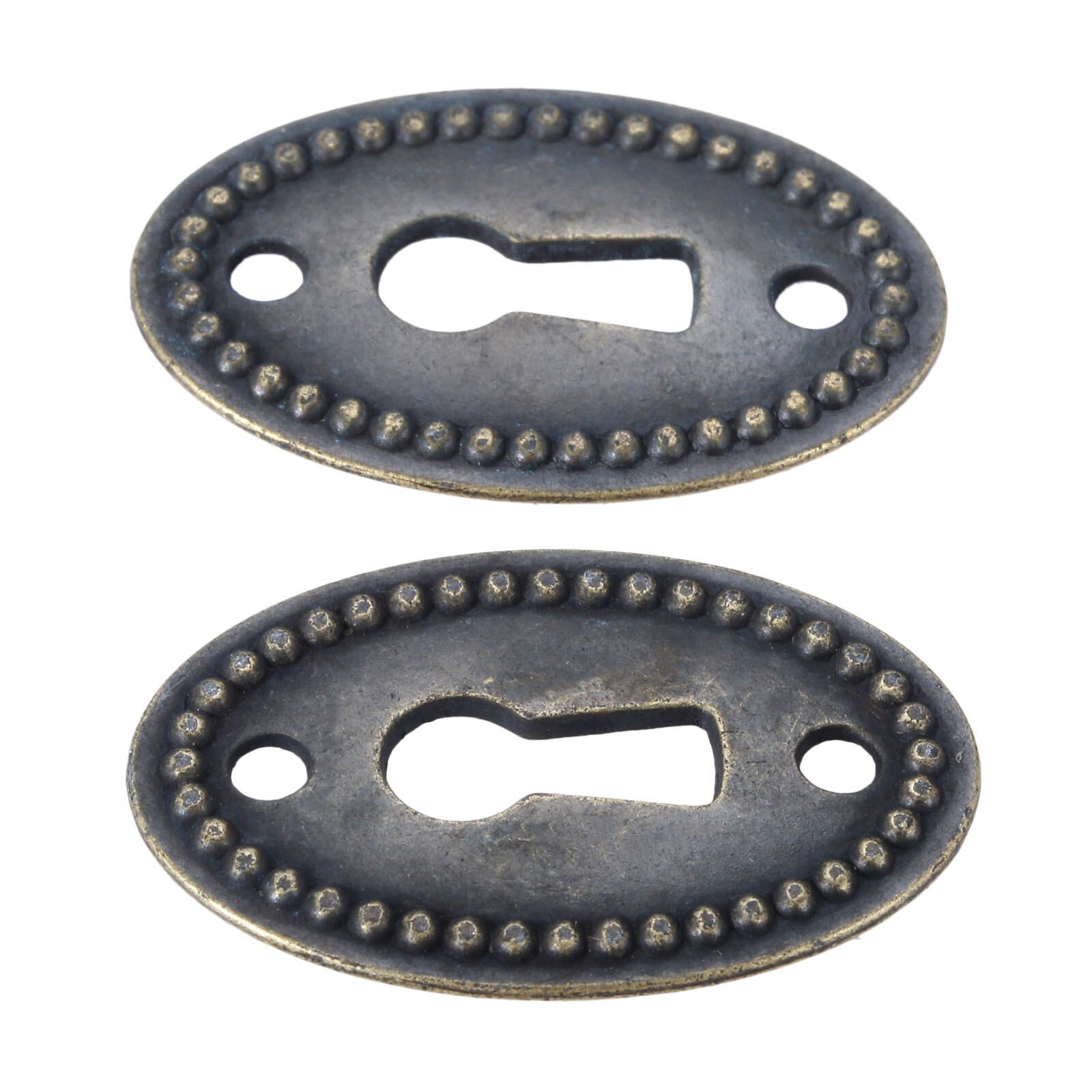 2 stücke Schlüsselloch Abdeckung Oval Antike Bronze- Hohl aufbringen Anschlüsse Alten Chinesischen Stil Schrank Vertikale Perlen Schmuck Kasten w/schrauben