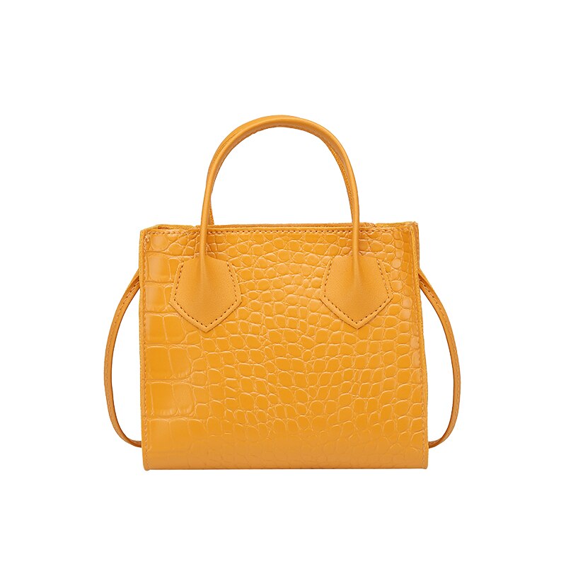 Vrouwen Krokodil Patroon Crossbody Tas Mode Schoudertas Stijlvolle Handtas Voor Dames Elegante: Licht Geel