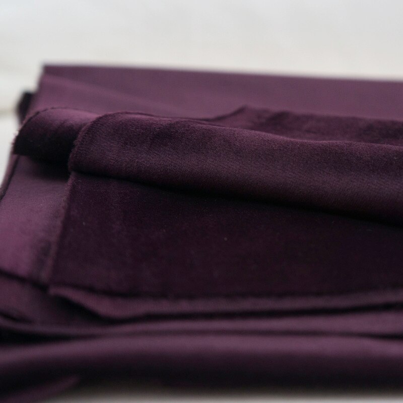 Nappe en velours de soie de 280CM de large, pour rideau de Table, coussin, coussin, rouge bleu marron vert rose violet: Sauce Purple