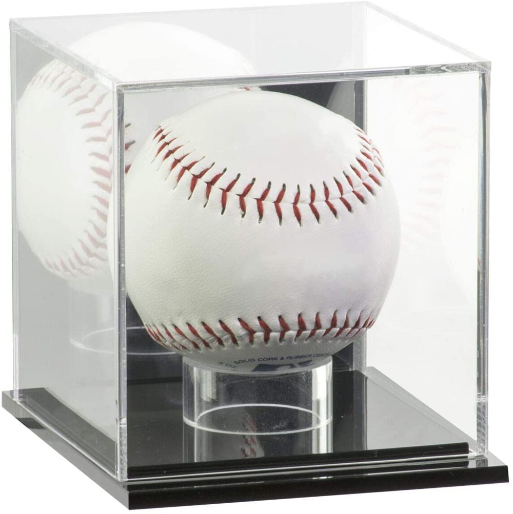 Uv -beskyttet kube akryl baseball vitrine baseball holder memorabilia display opbevaring til officiel baseball