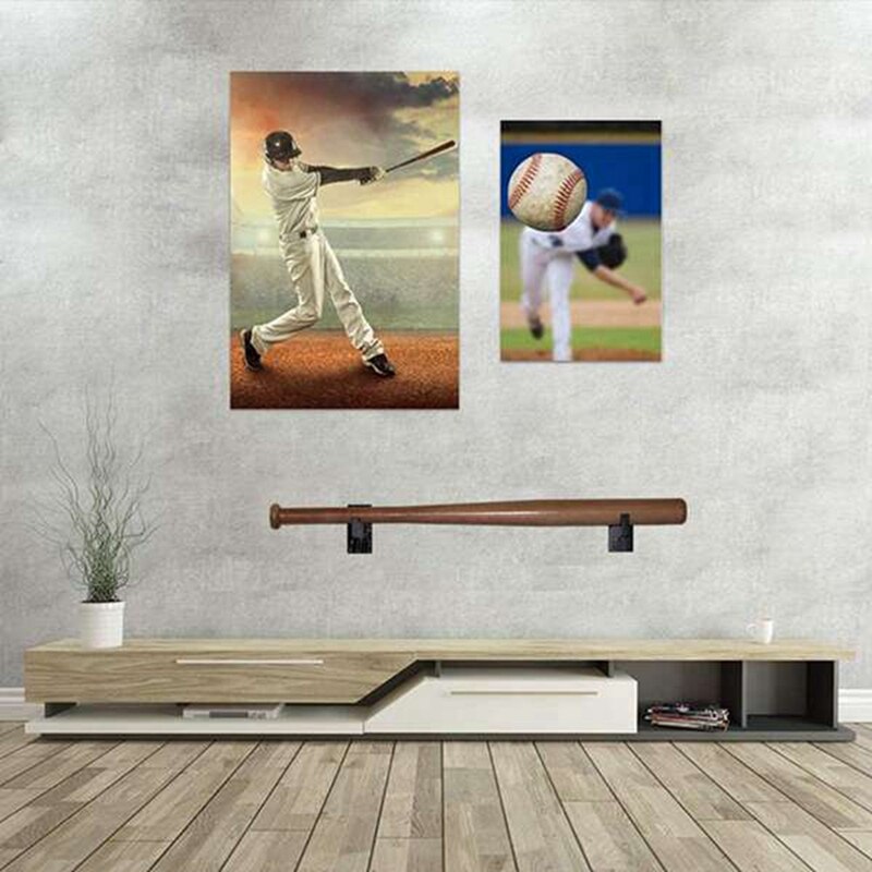 Baseball Bat Display Wall Mount, Baseball Bat Wall Mount Holder, Softball Bat Hanger Horizontal Wall Rack