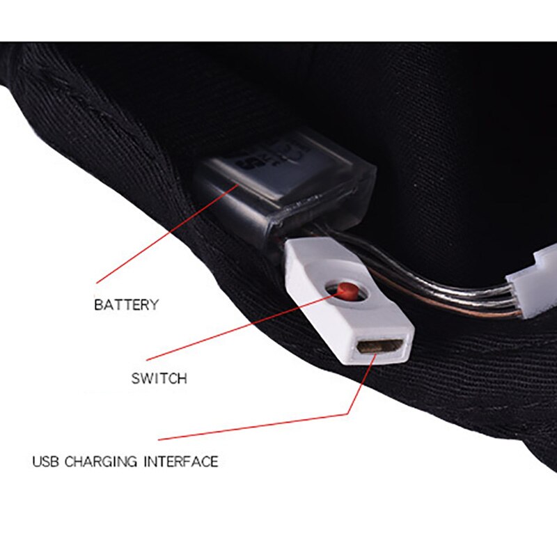 Led-koplampkap, warm verlichte koplamp, usb-oplaadbaar, verlichte hoed, buiten, avondsport, vissen, kamperen, duurzame hiphophoed
