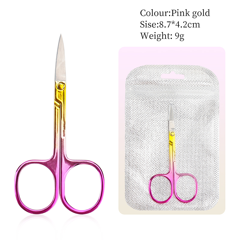 1Pc Wenkbrauw Schaar Make Wimper Trimmer Gezichtshaar Remover Manicure Nail Cuticle Schaar Beauty Tools: Zilver