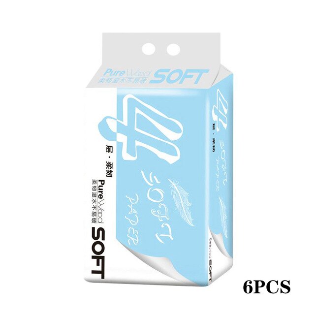 6 Rolls Coreless Toilet Paper Bulk Rolls Bath Tissue Bathroom White Soft 4 Ply Toilet Supplies: Default Title