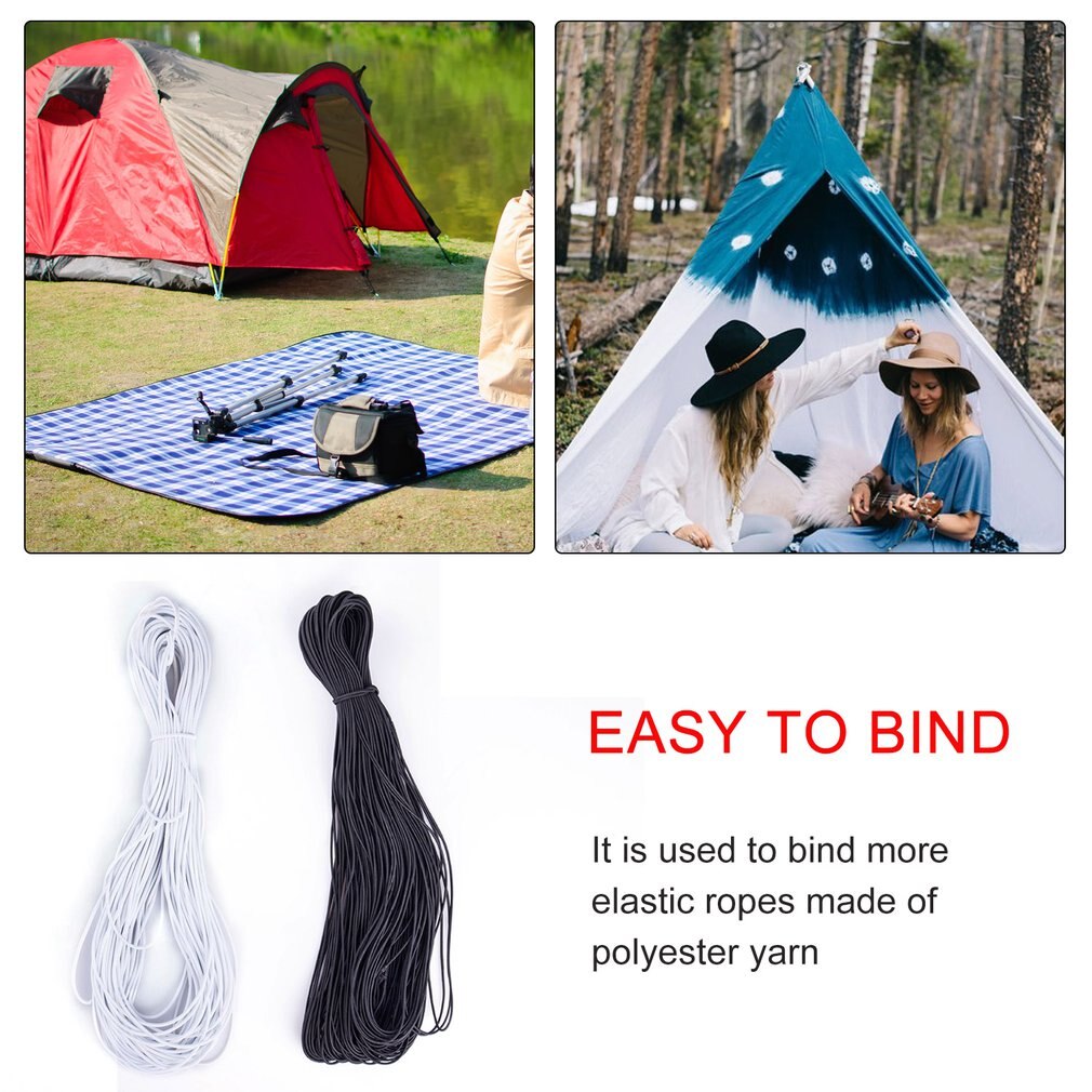 Tent Poles Connection Rubber Band Elastic Pole Rope Heavy Stretch String Rope And Tie Down Trailer Strap Cord