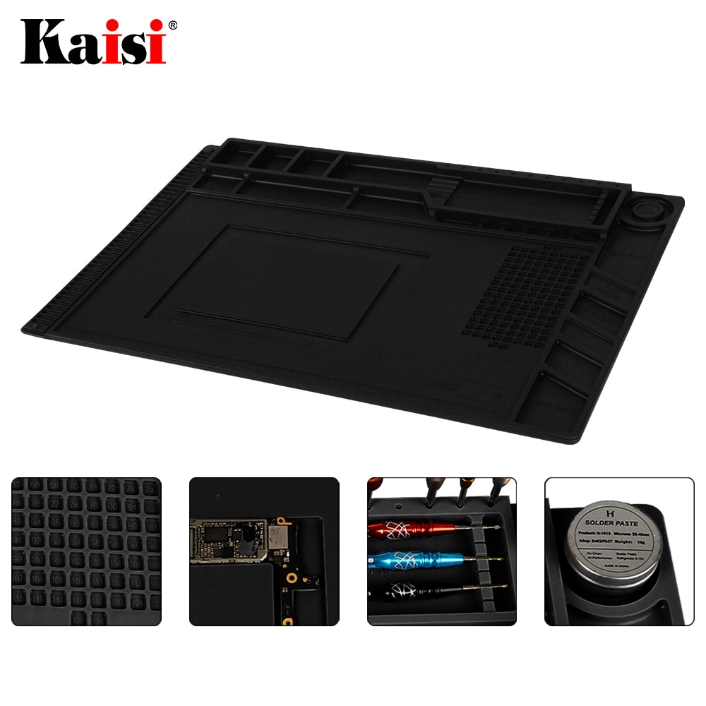 ESD Soldering Mat With Magnetic Silicone Work Mat Heat-resistant BGA Soldering Station Repair Insulation Pad DIY Platform