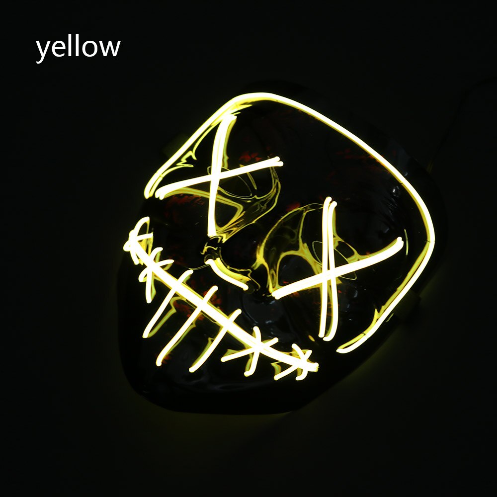 Halloween Party Trend LED Mask Purge Masks Election Mascara Costume DJ Party Light Up Cool Masks Glow In Dark: Yellow