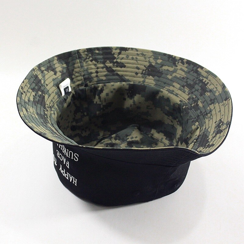 Stora ben män plus size fiskehatt man två sidor bär svart camo solhattar kvinna stor storlek bucket hattar 60-62cm 63-64cm