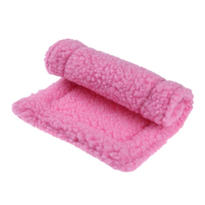 Koral fleece varm søvnmåtte pude til hamster pindsvin egern mus rotter mini rektangulær hollandsk gris kæledyr hamster