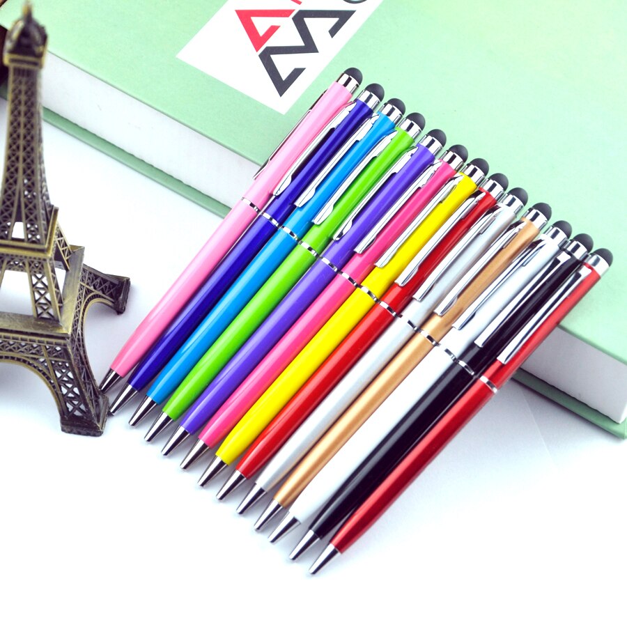 10pcs/set Universal 2 in 1 Metal Stylus Pens with Ballpoint Pens Touch Screen Pen for All Capacitive Screen